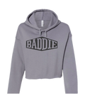 GTA 6 Baddie crop hoodie in Storm, front view