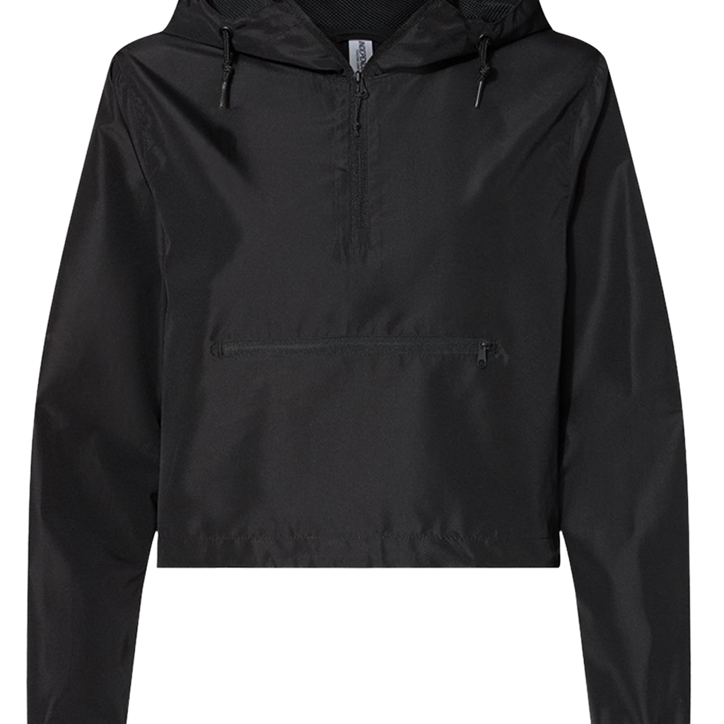 Lucia GTA 6 cropped windbreaker in black, front view