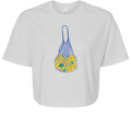 Lemons crop top in White, front view