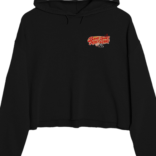 Bang Bang Niner Gang crop hoodie in Black, front view
