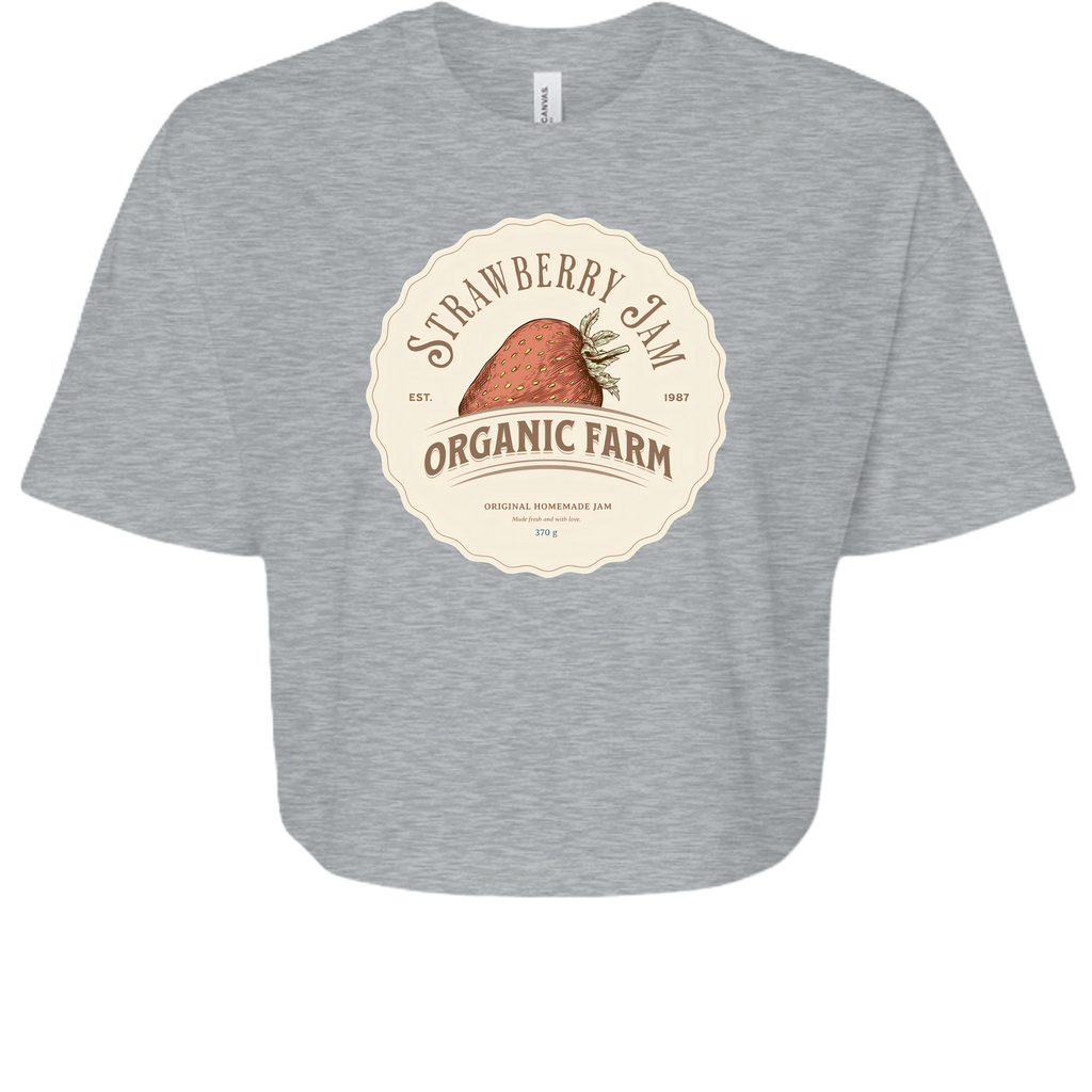 Strawberry Jam crop top in Athletic Heather, front view