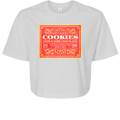 Soft Baked Cookies crop top in White, front view